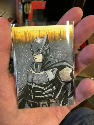 Cryptozoic Dc Czx Heroes And Villains 1/1 Sketch Batman By Andres Cruz
