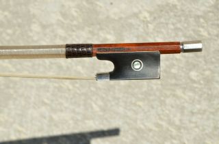 Old Violin Bow Stamped P.  Audinot A Paris Silver Mounted Ready To Play
