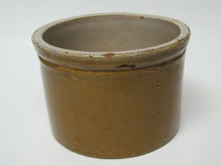 Small Antique Vintage 4 Cup Glazed Stoneware Butter Crock