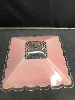 Vintage Art Deco Pink Glass Ceiling Light Shade 11 1/2” Inches