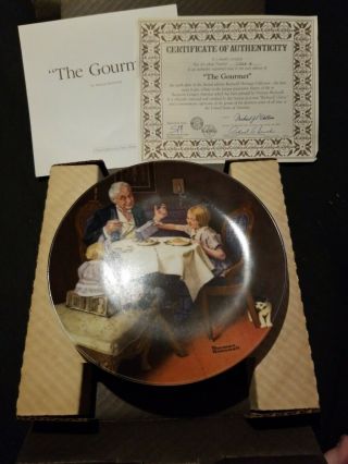 Norman Rockwell " The Gourmet " Collector Plate Knowles Company