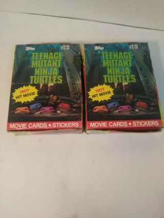 2 Boxes 1990 Topps Teenage Mutant Ninja Turtles Movie Trading Cards Wax Box Tmnt