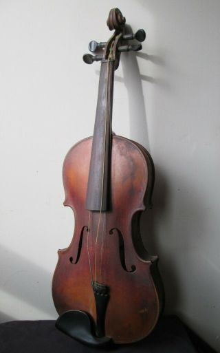 Fine Antique Signed H Ellis American Or English Violin With Wooden Case