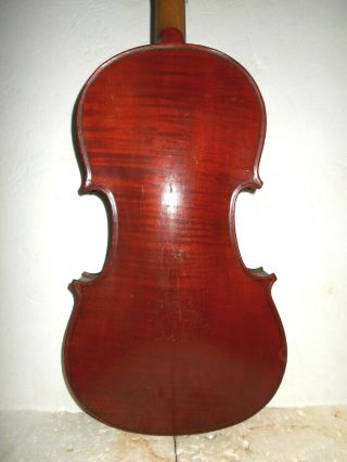 Vintage Antique Old " Made In France " 1 Pc.  Back Full Size Violin -