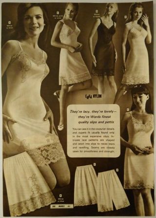 1969 Vintage Paper Print Ad Enka Nylon Silky Slips Pettis Lingerie Underwear