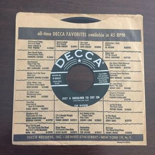 Doo - Wop / Group (45) The Hi - Fives " Just A Shoulder To Cry On " (decca) 