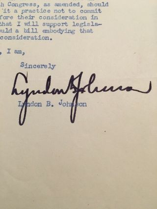 Lyndon Johnson Signed Letter (1947) Re: To Prez Of U Of Texas Student Assoc 2