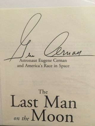 Eugene “gene” Cernan Signed Book Page From “the Last Man.  ” Nasa Astronaut