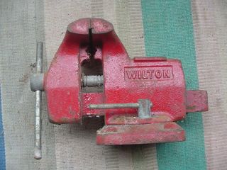 Bench Vise Wilton 3 3/4” Red Swivel Base Made In Usa You Restore