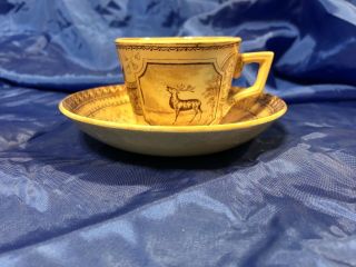 Charles Allerton & Sons Stag Pattern Childs Tea Cup/ Saucer/ Plate Transfer