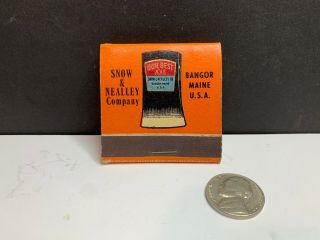 Vintage Snow & Nealley Advertising Matchbook,  Axes,  Cant Dogs,  Bark Spuds Bangor