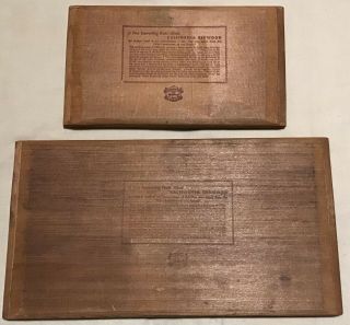 Vintage Set Of 2 Wooden Trays Decorative Engraved Redwood 2
