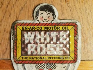 EN AR CO White Rose License Plate Topper Sign Vintage Gas Oil Farm Old Station 2