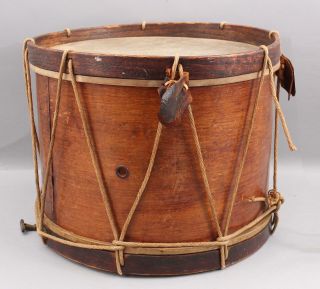 19thc Antique Marching Snare Drum Massachusetts John C.  Haynes Boston Label