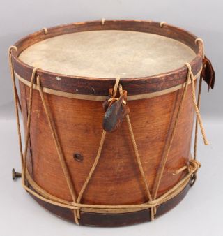 19thC Antique Marching Snare Drum Massachusetts John C.  Haynes Boston Label 2