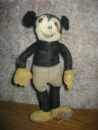 Vintage Collectible Deans Rag Book Mickey Mouse Doll C1930s 8.  5 " London England