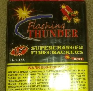Flashing Thunder Brand Firecracker Labels (40/16) Packs.  Brick.