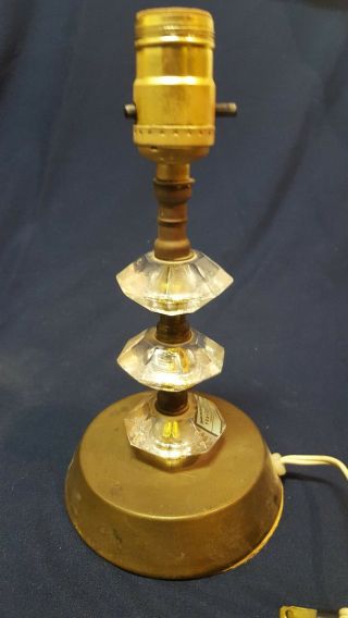 Antique Vintage Brass Acrylic Lucite? Art Deco Table Desk Lamp Light.