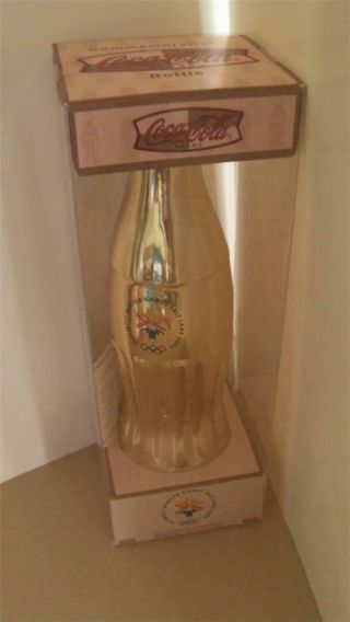 2002 Coca - Cola Olympic Salt Lake City Gold Contour Limited Edition Bottle Nib