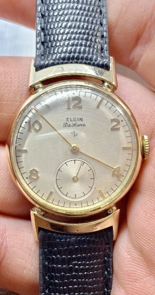 Vintage 10k Gold Filled Elgin Deluxe 17 Jewel Watch