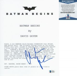 Christian Bale Signed Movie Script Cover Page Batman Begins Beckett Bas