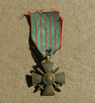Ww1 Us Army Military 1914 - 1917 French Croix De Guerre Cross Of Valor Medal Awrd