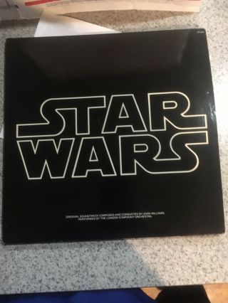 " Star Wars " Record Soundtrack Vinyl Lp Album 1977 With Poster Shi