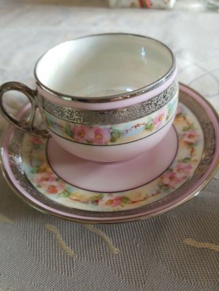 OHME Tea Cup and saucer,  dessert plate made in Germany Antique 2