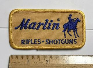 Marlin Rifles Shotguns Firearms Souvenir 4” Long Yellow Blue Embroidered Patch