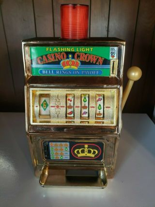Vintage Waco Casino Crown Slot Machine 25 Cent Coin Operated W/ Flashing Light