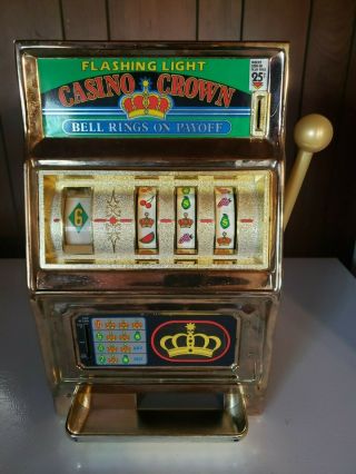 Vintage Waco Casino Crown Slot Machine 25 Cent Coin Operated w/ Flashing Light 2