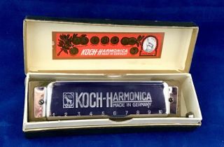 Antique Chromatic Koch - Harmonica Made In Germany With Box