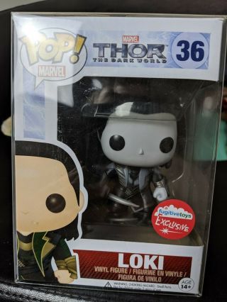 Funko Pop Marvel Thor The Dark World: Loki 36 - Fugitive Toys Exclusive - B&w