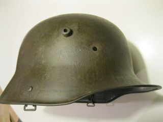 German WW1 M - 1916 / 17 Field Grey Steel Helmet TJ 66 w/Bales 3