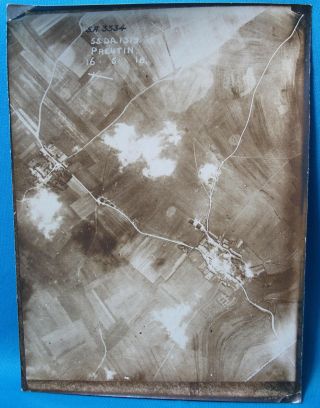 Wwi Us Army Air Svc Intelligence 1st Air Corps Aerial Photo Preutin France 1918