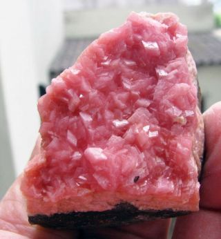 Rhodochrosite Red Cubic Crystals On Matrix From Peru.  Wonderful Color Piece