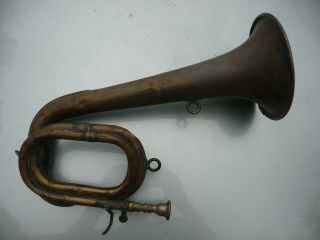 Extremely Rare French " Other The Shoulder " Bb Military Bugle - 1880