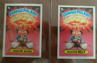 1985 Topps Uk Garbage Pail Kids Series 1 8a Adam Bomb 8b Blasted Billy Gpk Os1