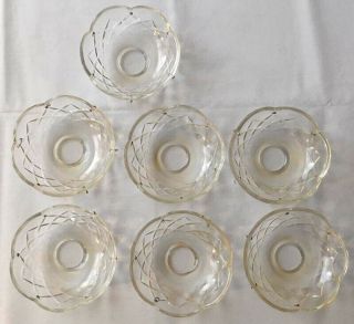 7 Vintage Glass Bobeches For Candle Wax Drips