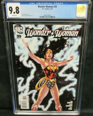 Wonder Woman 39 (2010) Aaron Lopresti Cover Dc Comics Cgc 9.  8 White Pages V546
