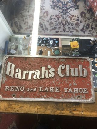 Vintage Harrah’s Club Reno And Lake Tahoe Car Club Plaque