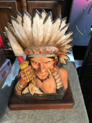Lionstone Decanter,  Native American Chief Bust,  1980,  Limited Edition