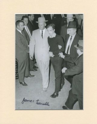 James Jim Leavelle Jfk Lee Harvey Oswald Orig Hand Signed Mounted 10x8 Autograph