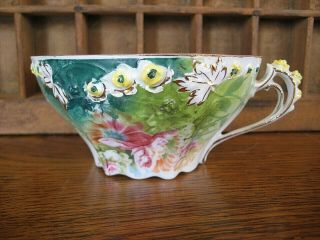 Antique Embossed Tea Cup,  S&t Rs Germany,  Floral