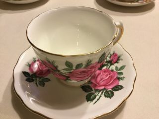 Royal Vale Bone China England Teacup And Saucer Pink Roses And Rosebuds A - 9