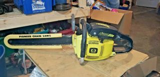 Vintage Pioneer Farmlite Chainsaw With 20 " Bar Late Model Canadian Saw Collector