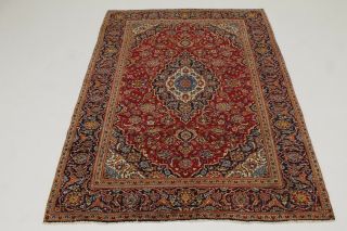 Vintage Traditional Floral Red 8x11 Wool Handmade Oriental Rug Home Decor Carpet