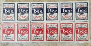 Bee Playing Cards 12 Decks 6 Blue Decks,  6 Red Decks