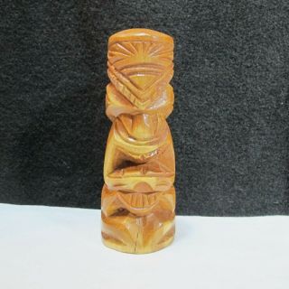 Vintage Solid Wood Hand Carved Tiki Love & Happiness Totem Kaylin Maui Ii