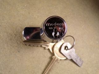 Medeco Cam Lock W/ 2 Keys Key Retaining